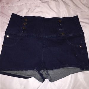 Jean shorts and silk top